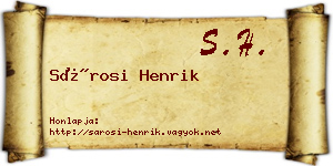Sárosi Henrik névjegykártya