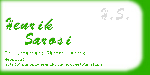 henrik sarosi business card