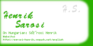 henrik sarosi business card